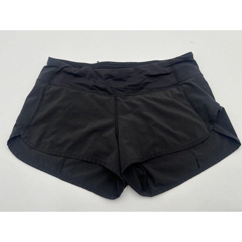 Lululemon Women's Speed Up Shorts Black Size 6 Lined Running Workout-small hole